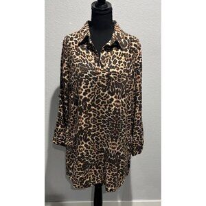 Velvet Heart Leopard Shirt Dress Size Small With Pockets